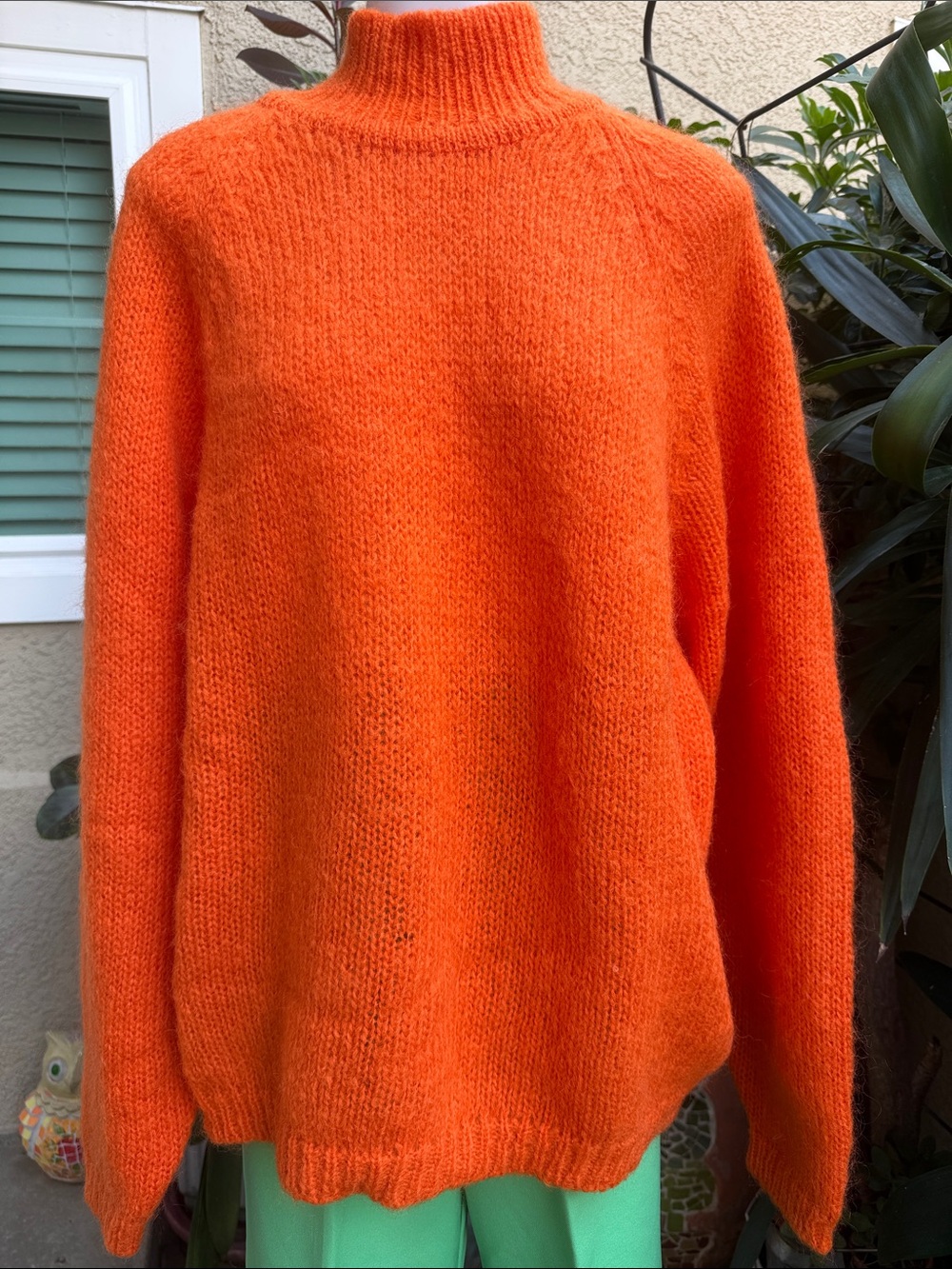 New Vintage 90’s Lauren Alexandra Cozy Orange Wool/Mohair Blend Knit Sweater